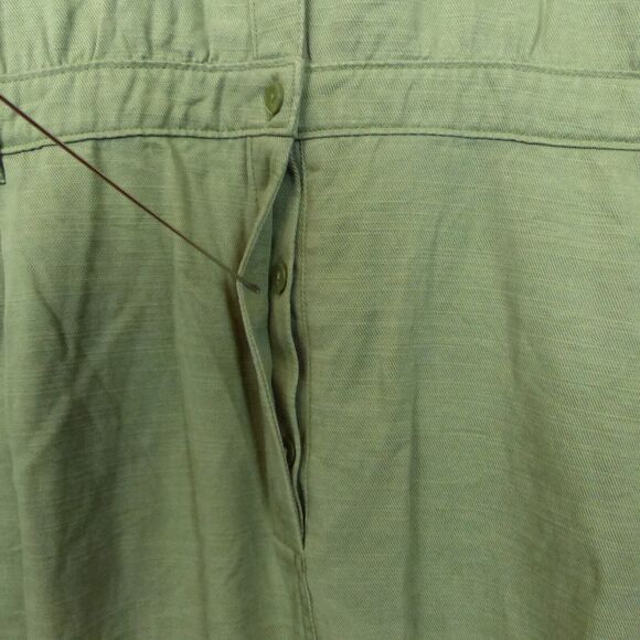 Abercrombie & Fitch Jumpsuit Womens XLT Army Green Short Sleeves Utility Boho - Picture 7 of 11